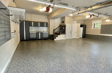 Epoxy Garage Floor with Wall Storage